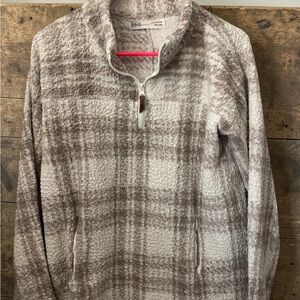 BKE Womens Brown Plaid Sweater